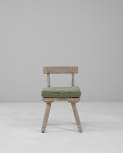 20th Century French Wooden Chair With Upholstered Cushion