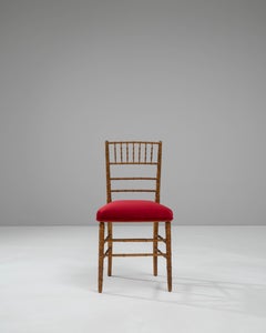 20th Century French Wooden Chair With Upholstered Seat