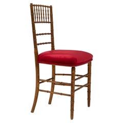 20th Century French Wooden Chair With Upholstered Seat