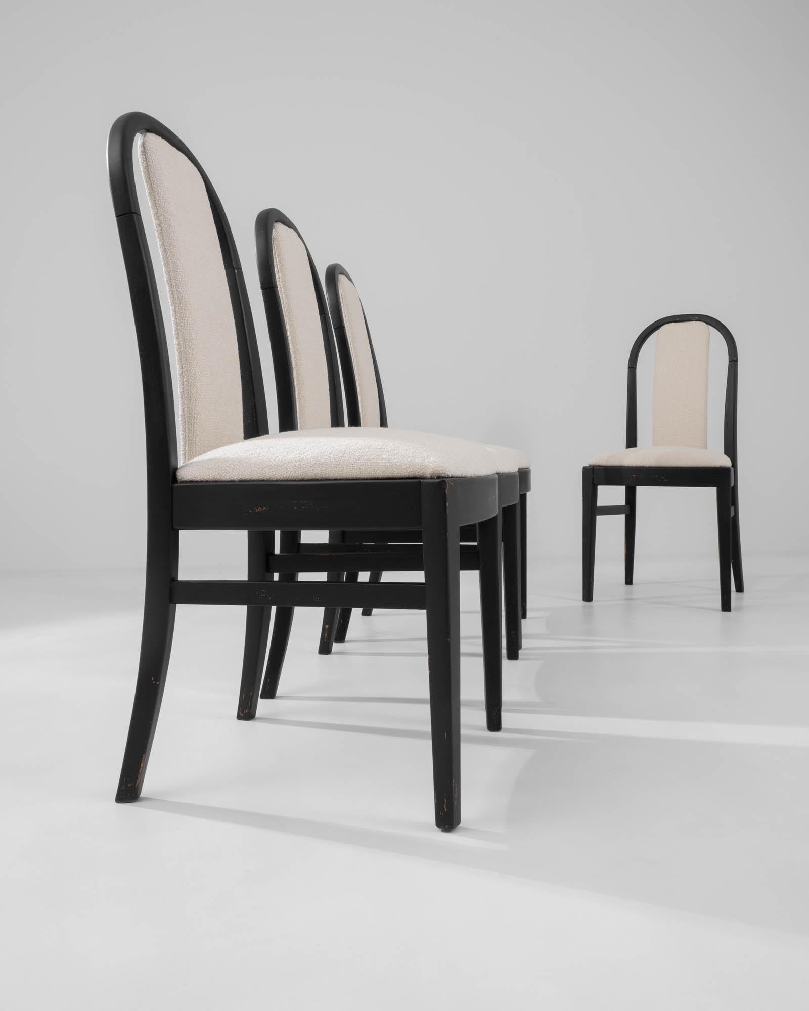 20th Century French Wooden Dining Chairs, Set of Four 5