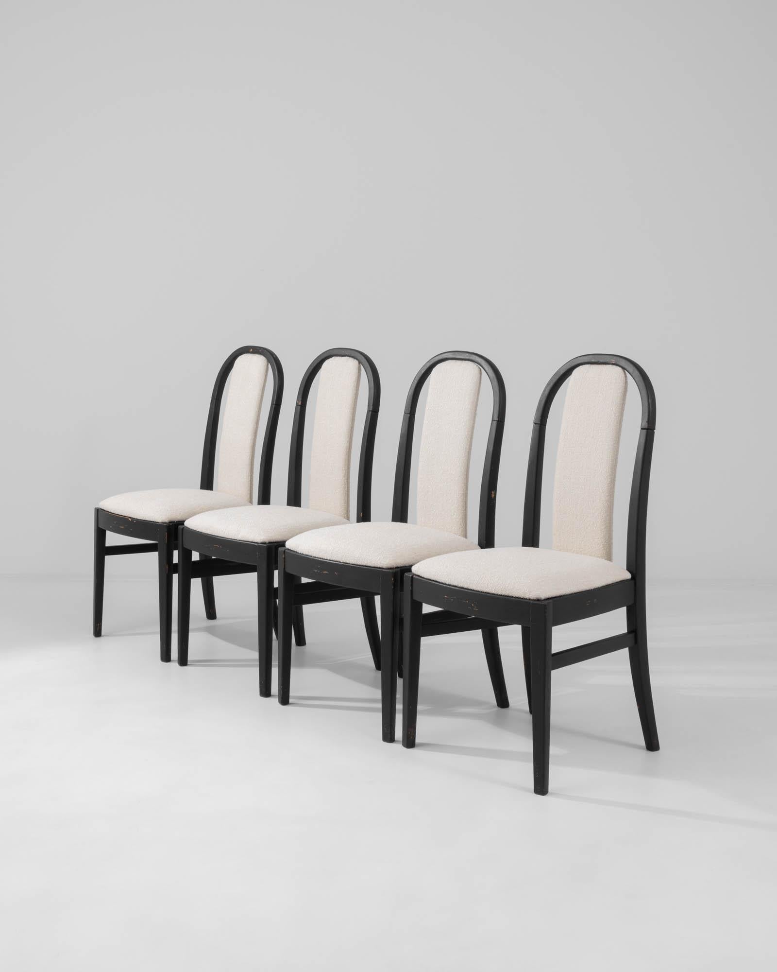 20th Century French Wooden Dining Chairs, Set of Four In Good Condition In High Point, NC