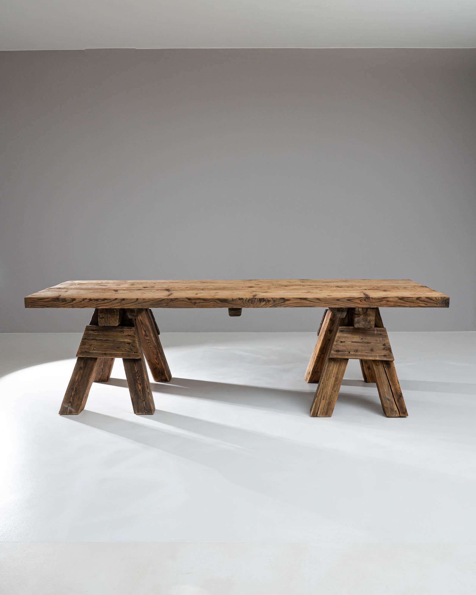 20th Century French Wooden Dining Table In Good Condition In High Point, NC