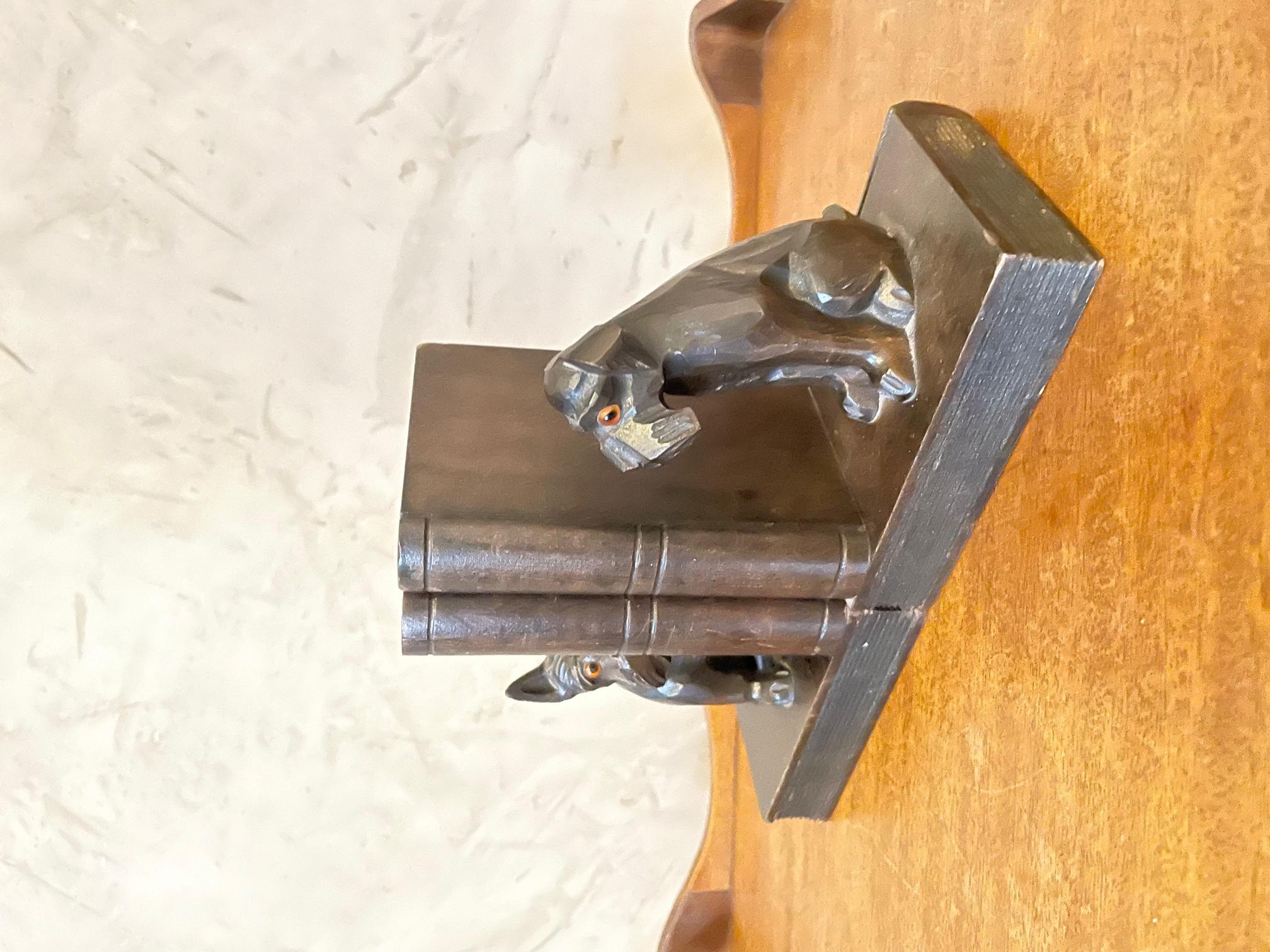 20th Century French Wooden Dogs Bookends, 1950s 1