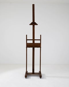 20th Century French Wooden Easel on Wheels