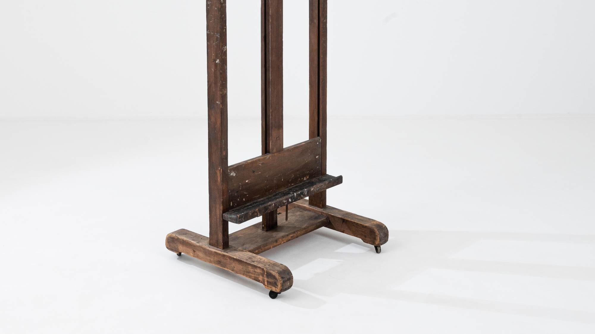20th Century French Wooden Easel On Wheels 5