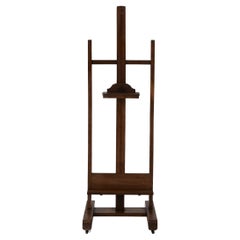 20th Century French Wooden Easel on Wheels
