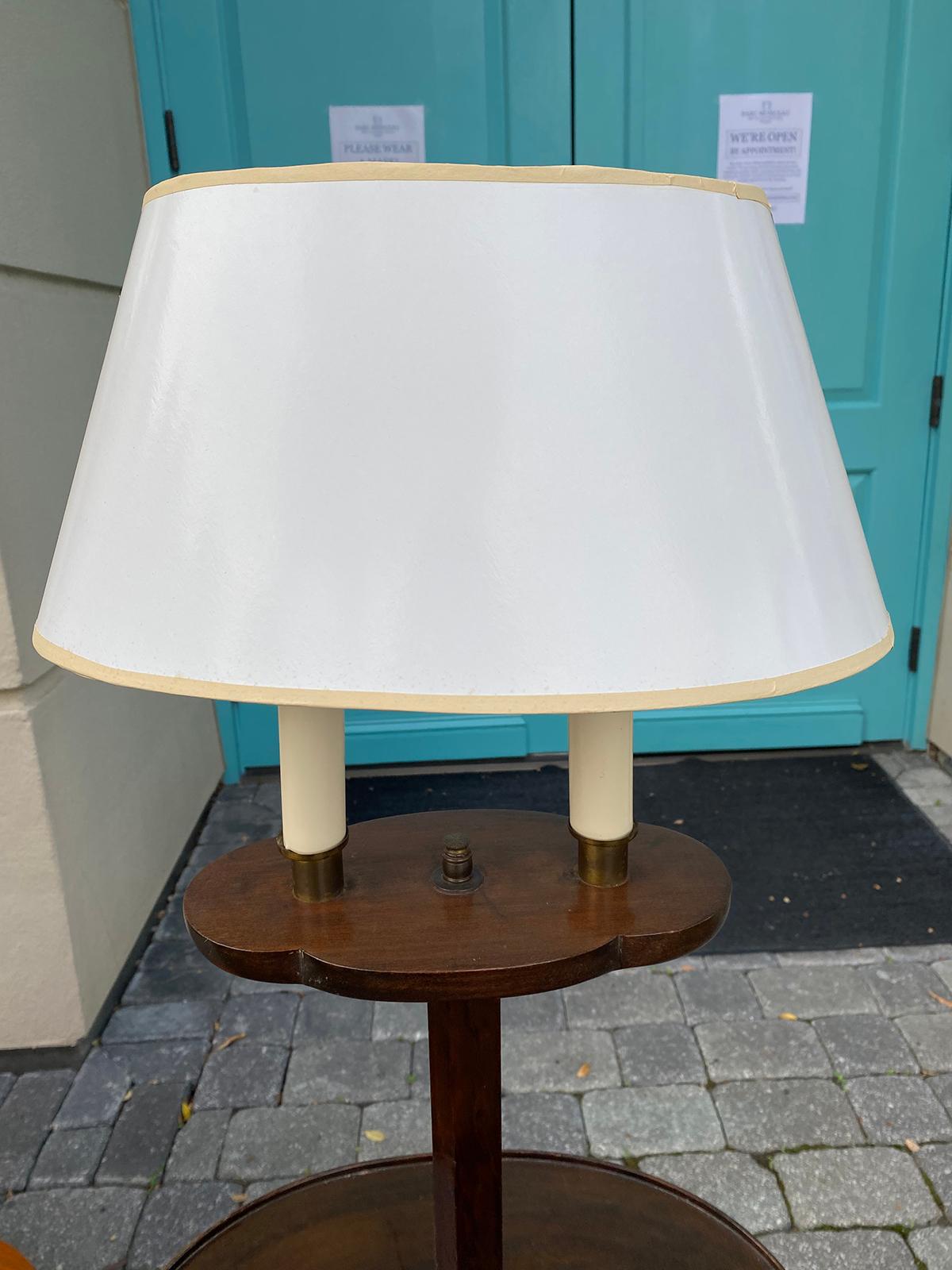 20th Century French Wooden Floor Lamp with Table 3
