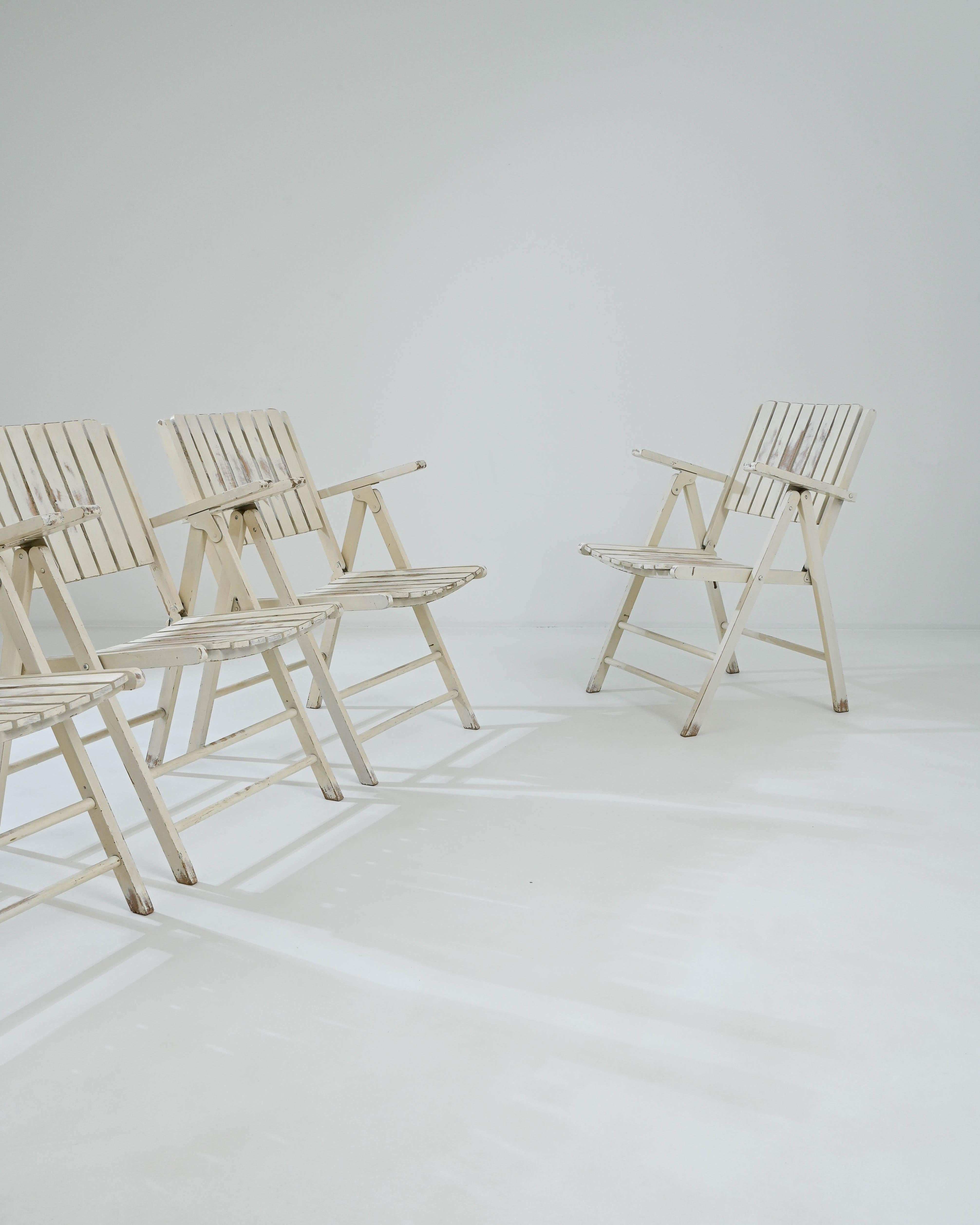20th Century French Wooden Garden Chairs, Set of Four For Sale 2