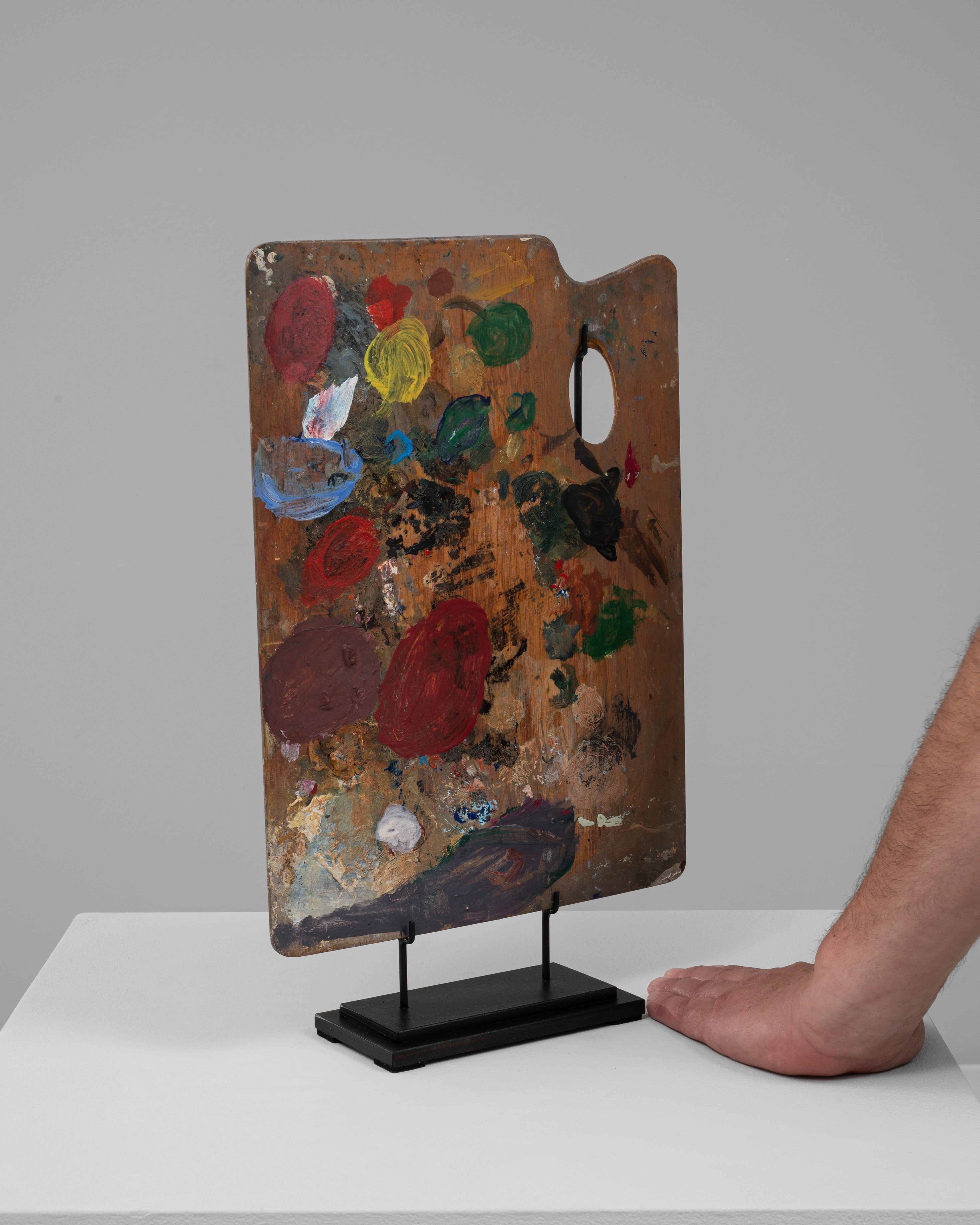 20ième siècle Palette de peintre en bois du 20e siècle sur support métallique en vente