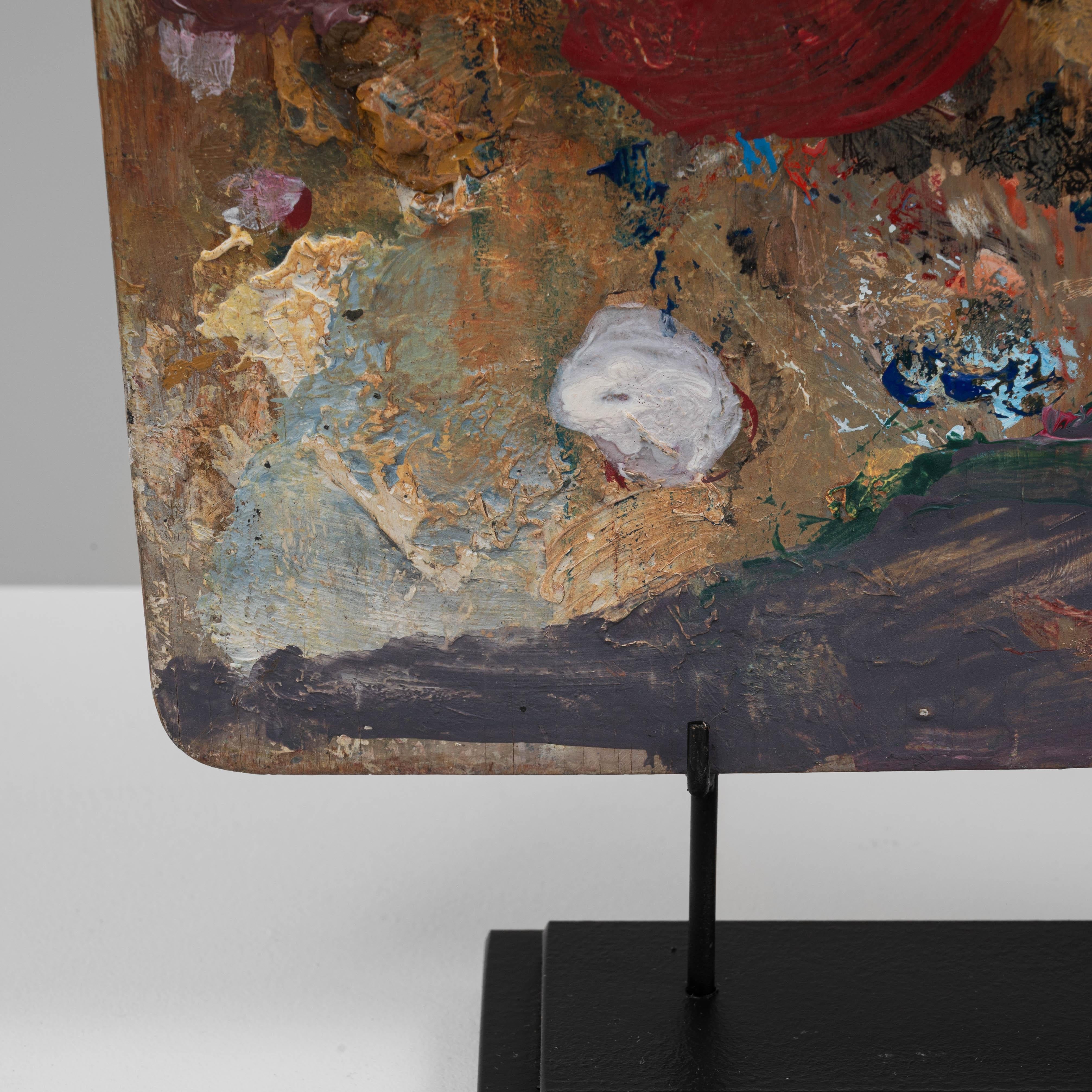 Palette de peintre en bois du 20e siècle sur support métallique en vente 3