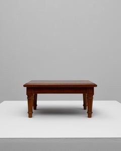 20th Century French Wooden Pedestal Table With Geometric Top