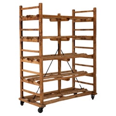 Used 20th Century French Wooden Shelf On Wheels