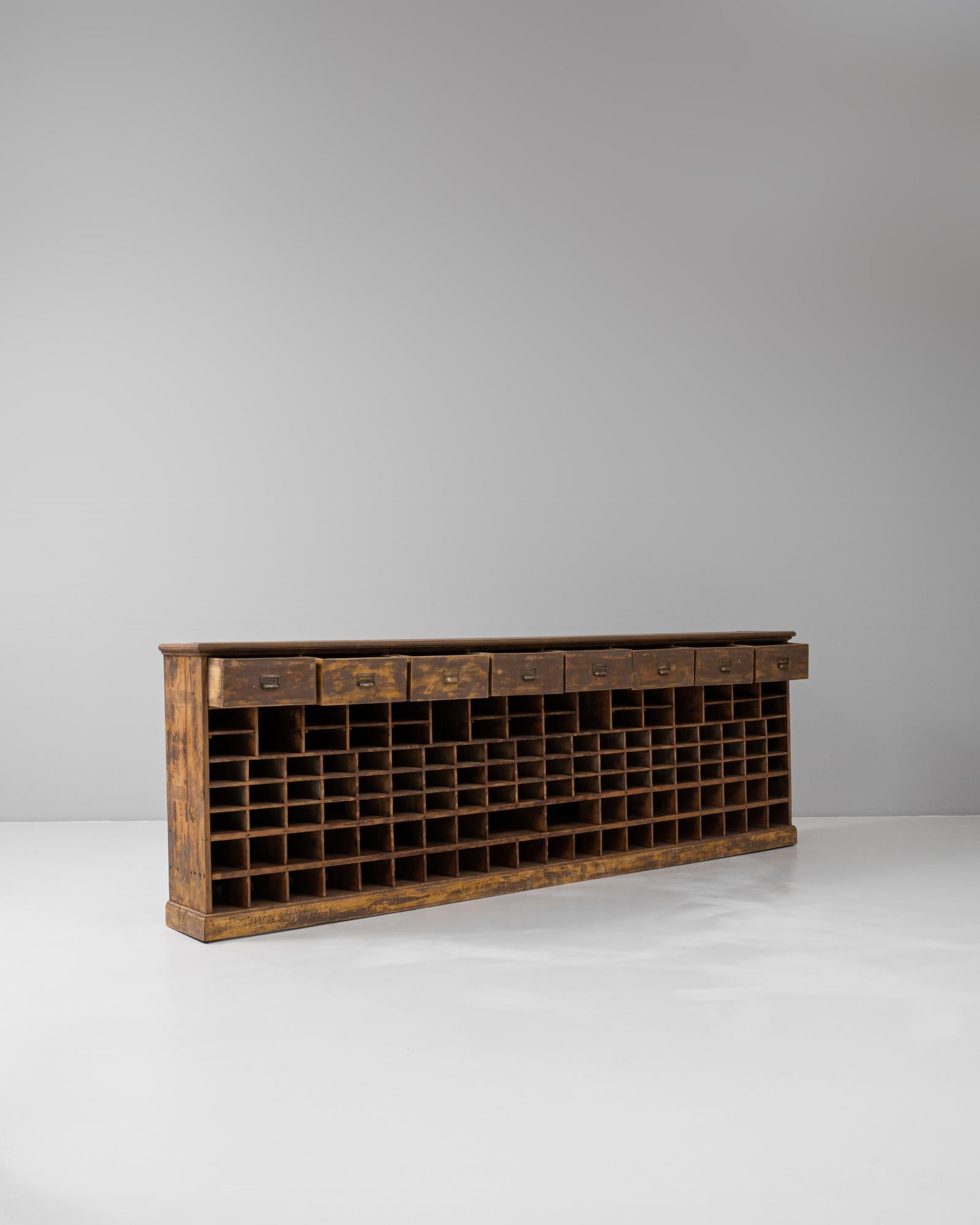 20th Century French Wooden Sorting Cabinet with Drawers For Sale 2