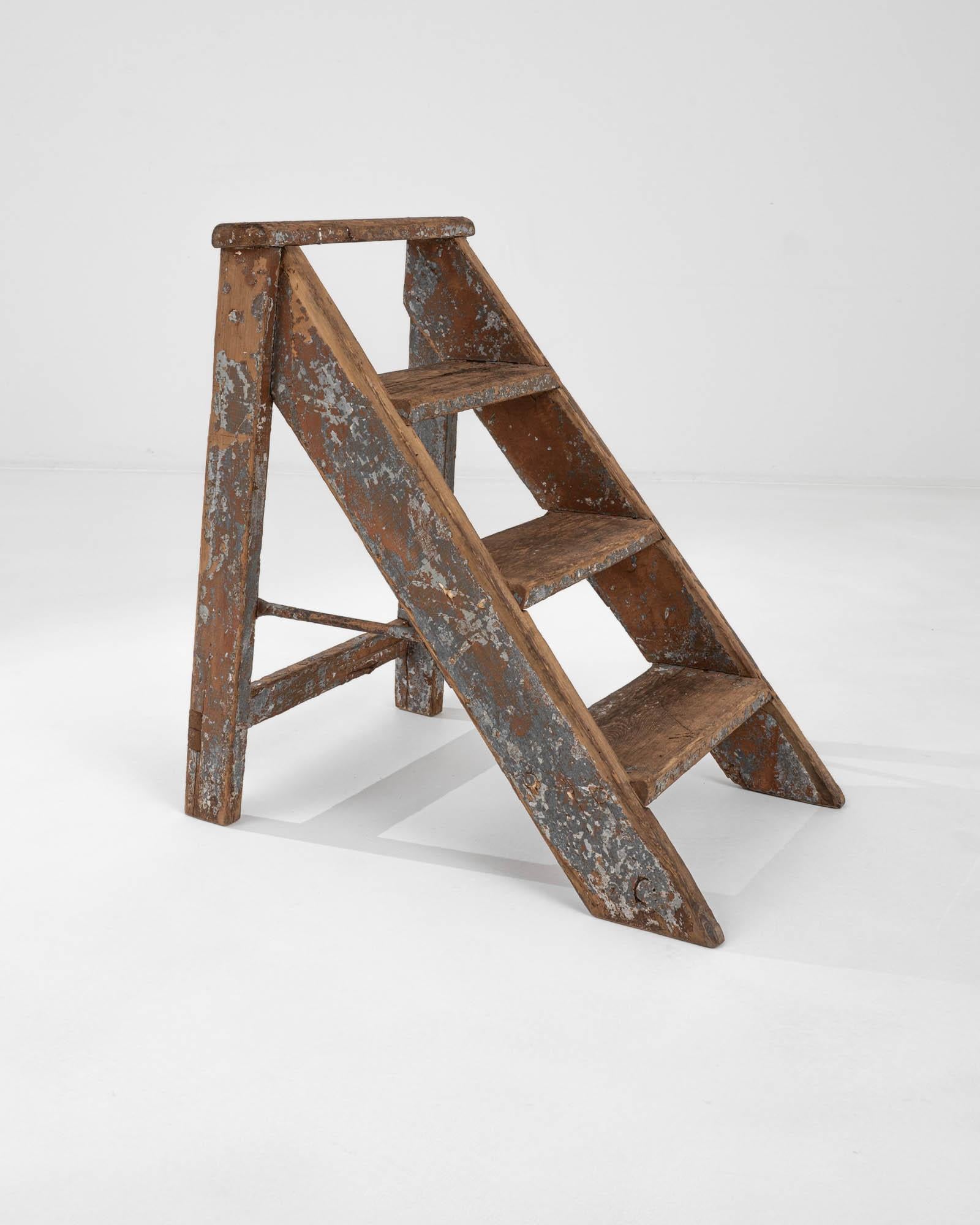 20th Century French Wooden Step Ladder 3