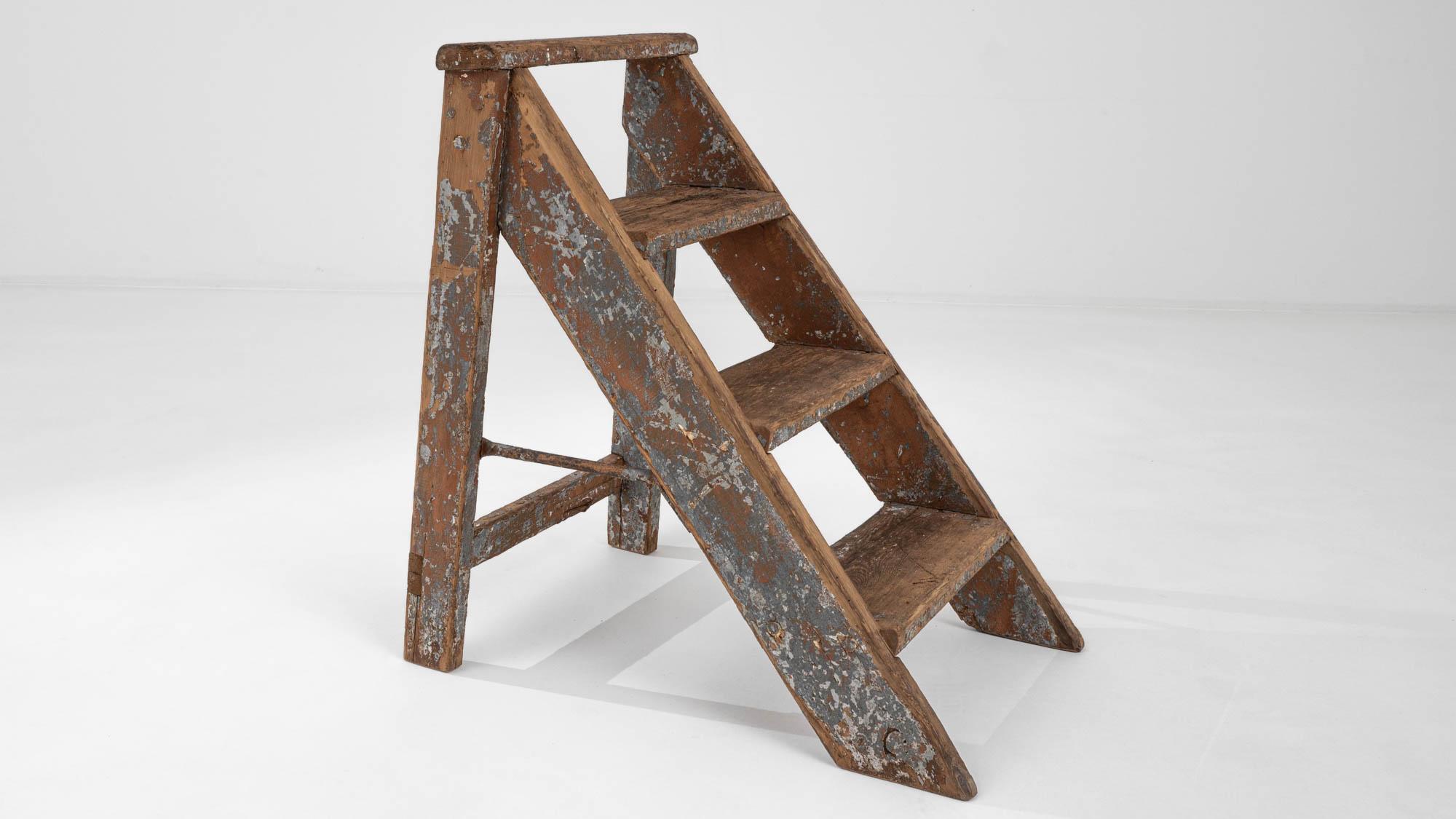 20th Century French Wooden Step Ladder 4