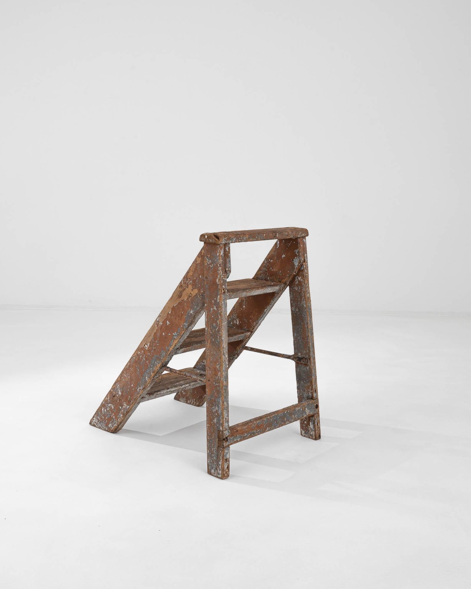 20th Century French Wooden Step Ladder 2