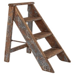 Vintage 20th Century French Wooden Step Ladder