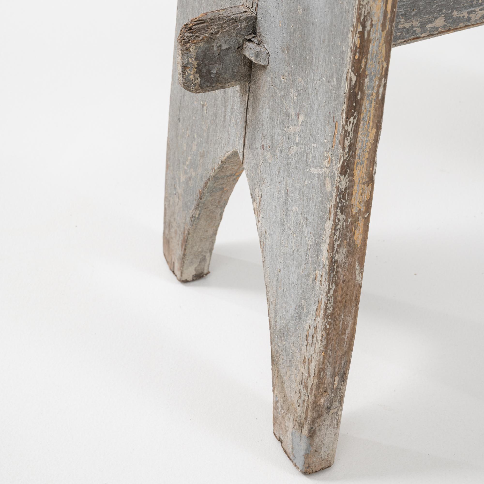 20th Century French Wooden Stool en venta 4