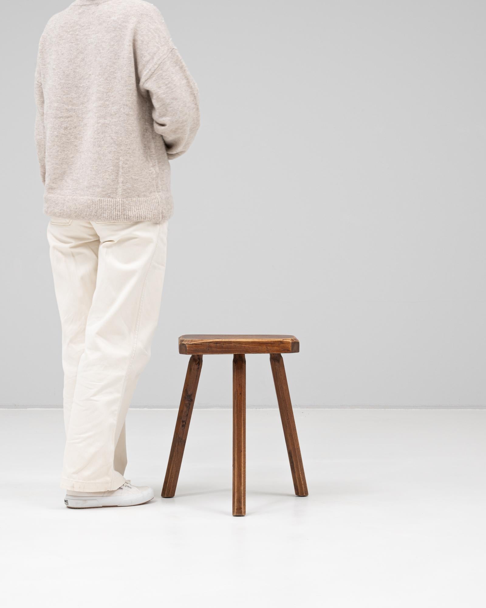 20th Century French Wooden Stool In Good Condition For Sale In High Point, NC