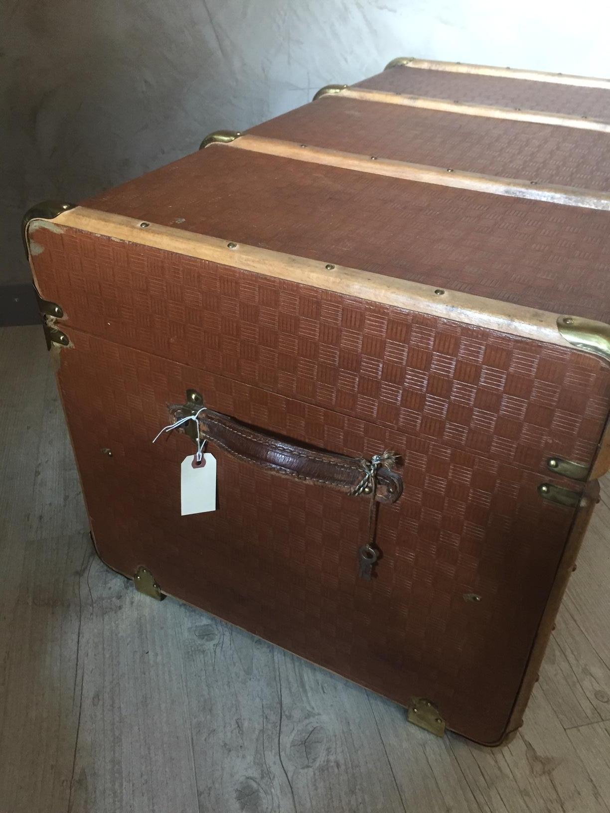 20th Century, French Wooden Travel Trunk, 1930s 6