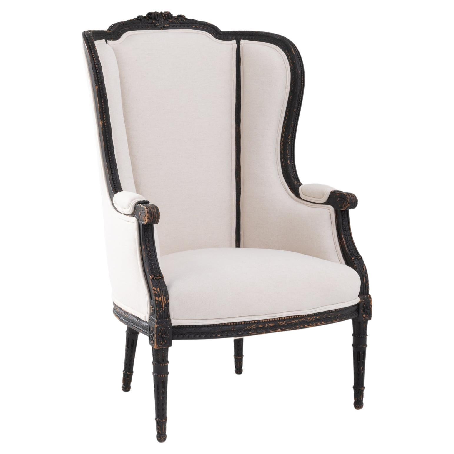 20th Century French Wooden Upholstered Armchair For Sale