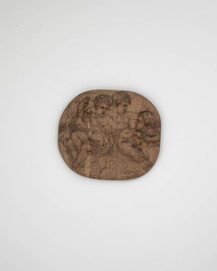 Vintage Wooden Cherub Wall Decoration, French Provincial, 20th Century