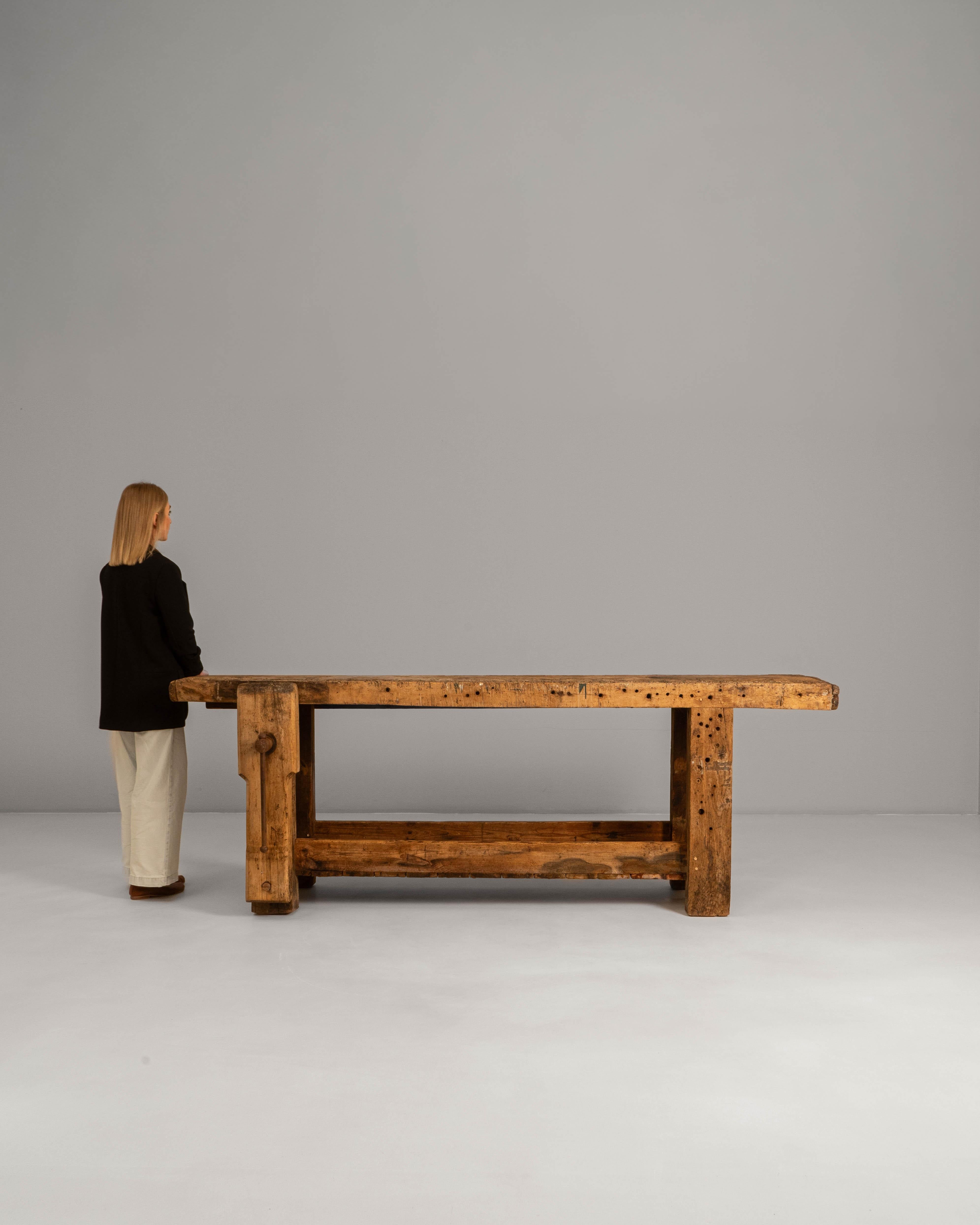 20th Century French Wooden Work Table In Good Condition For Sale In High Point, NC