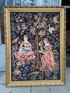 20th Century French Wool Machine Made Tapestry in Style of Aubusson Manufacture