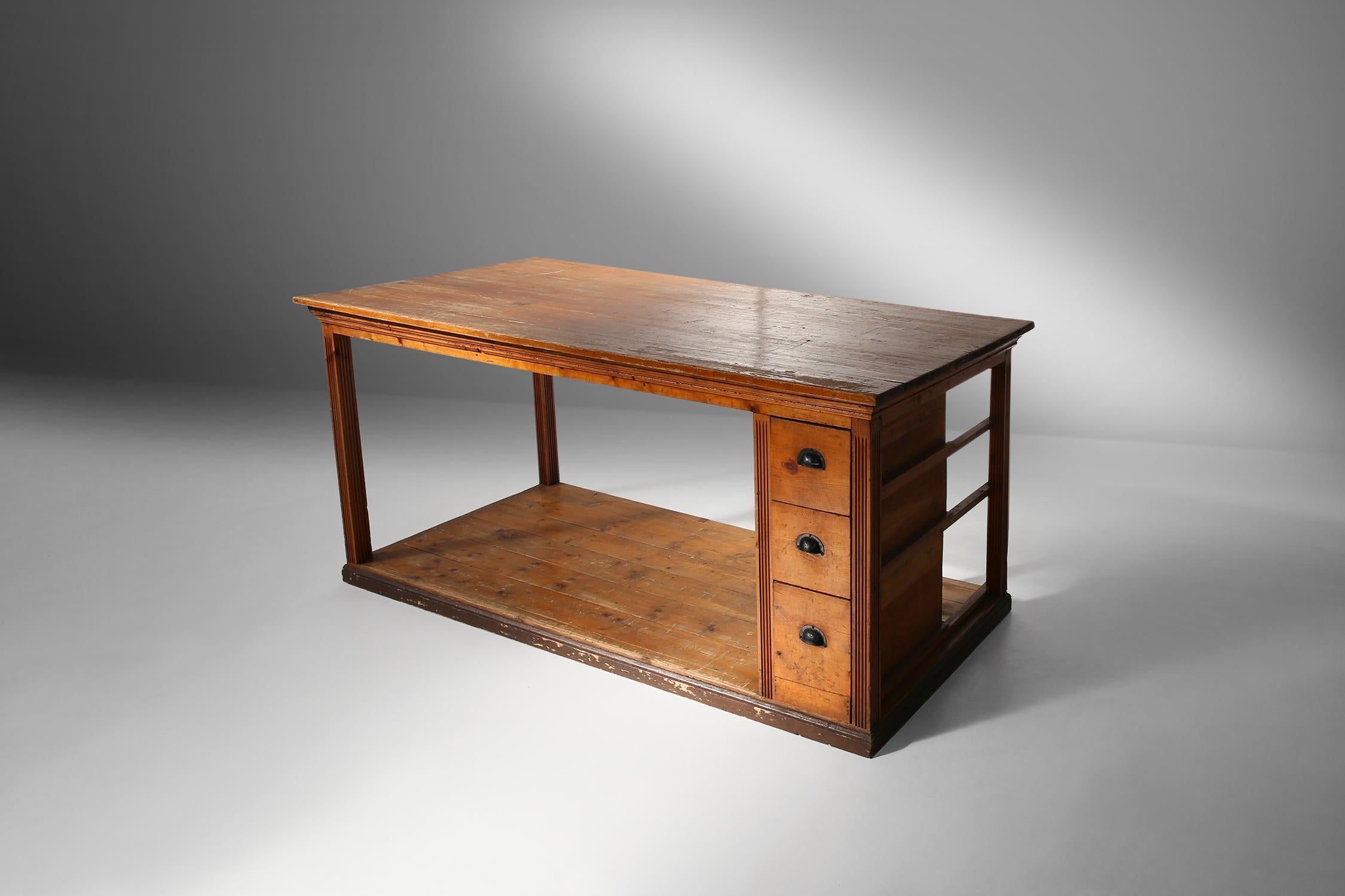 Industrial 20th Century French Work Table