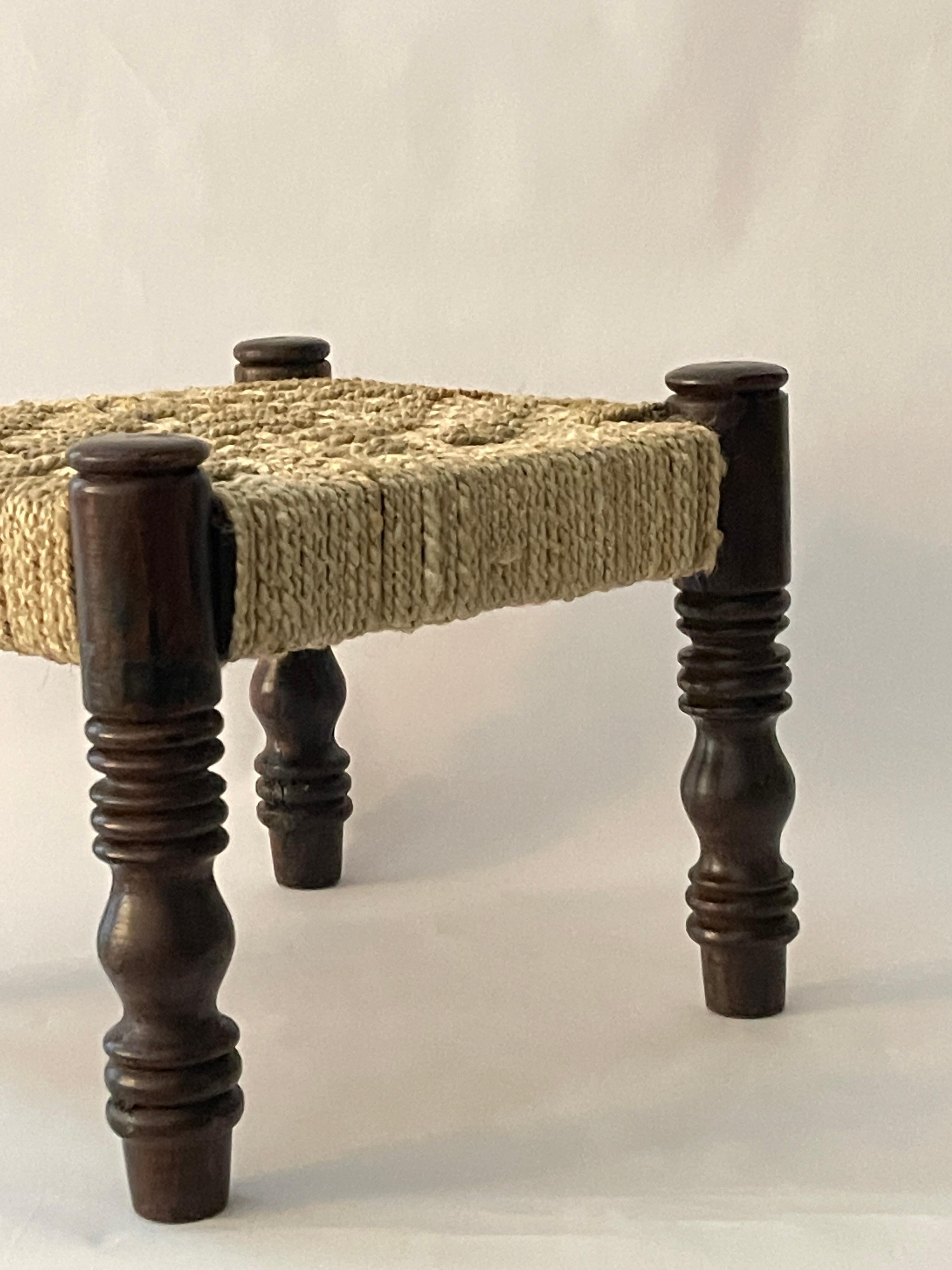 20th Century French Woven Mini Stool For Sale 4