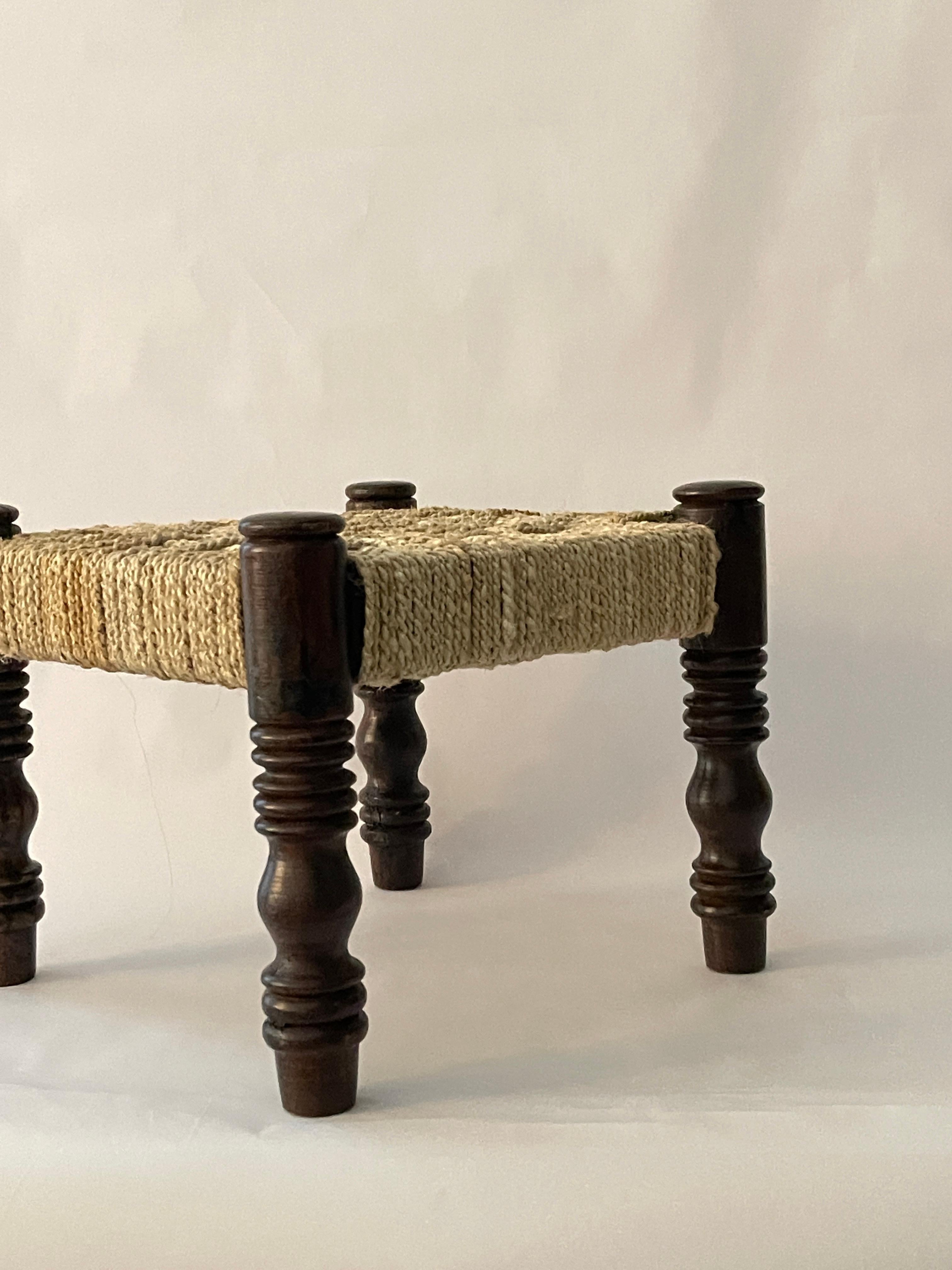 20th Century French Woven Mini Stool For Sale 5