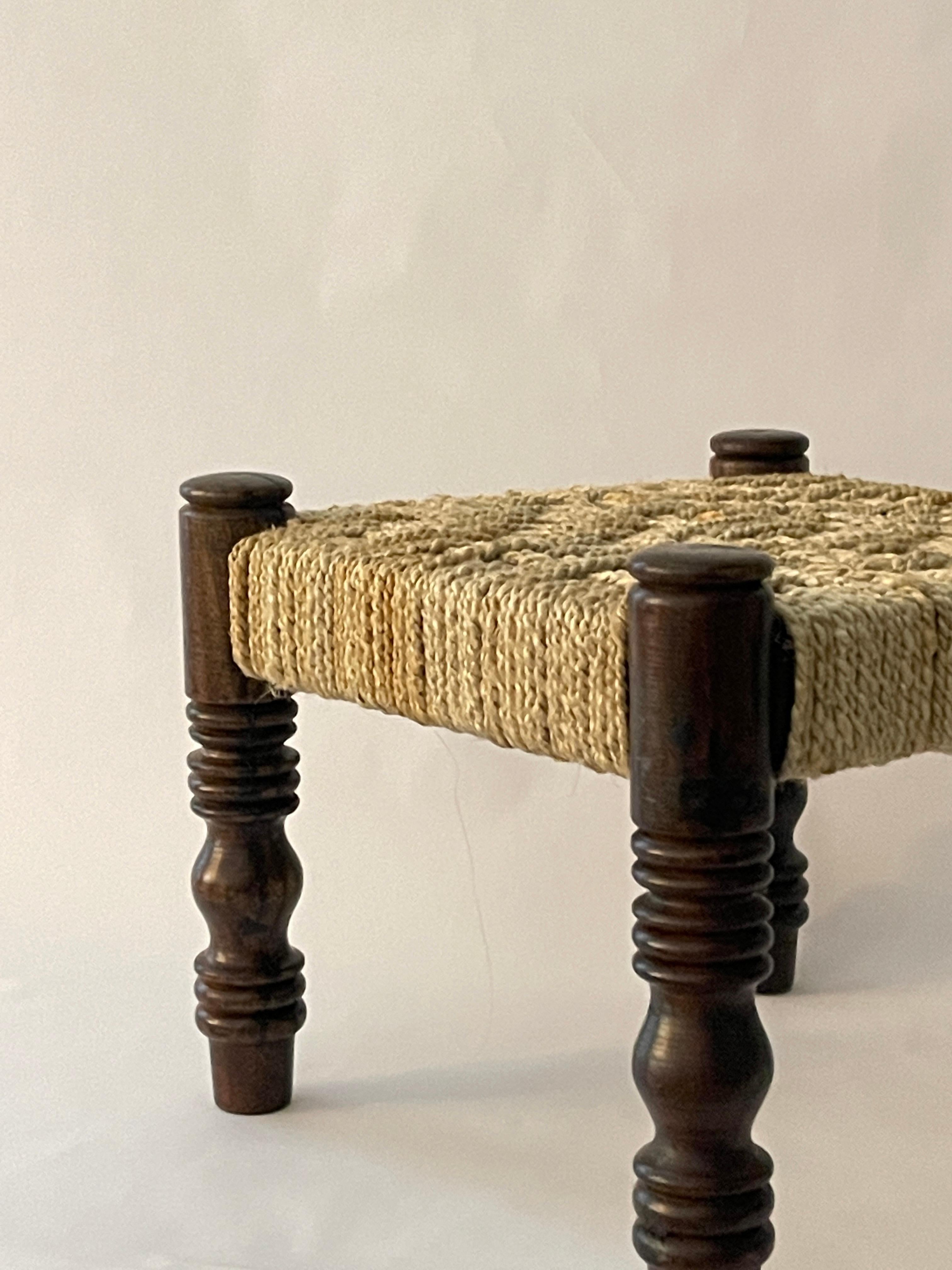 20th Century French Woven Mini Stool For Sale 2