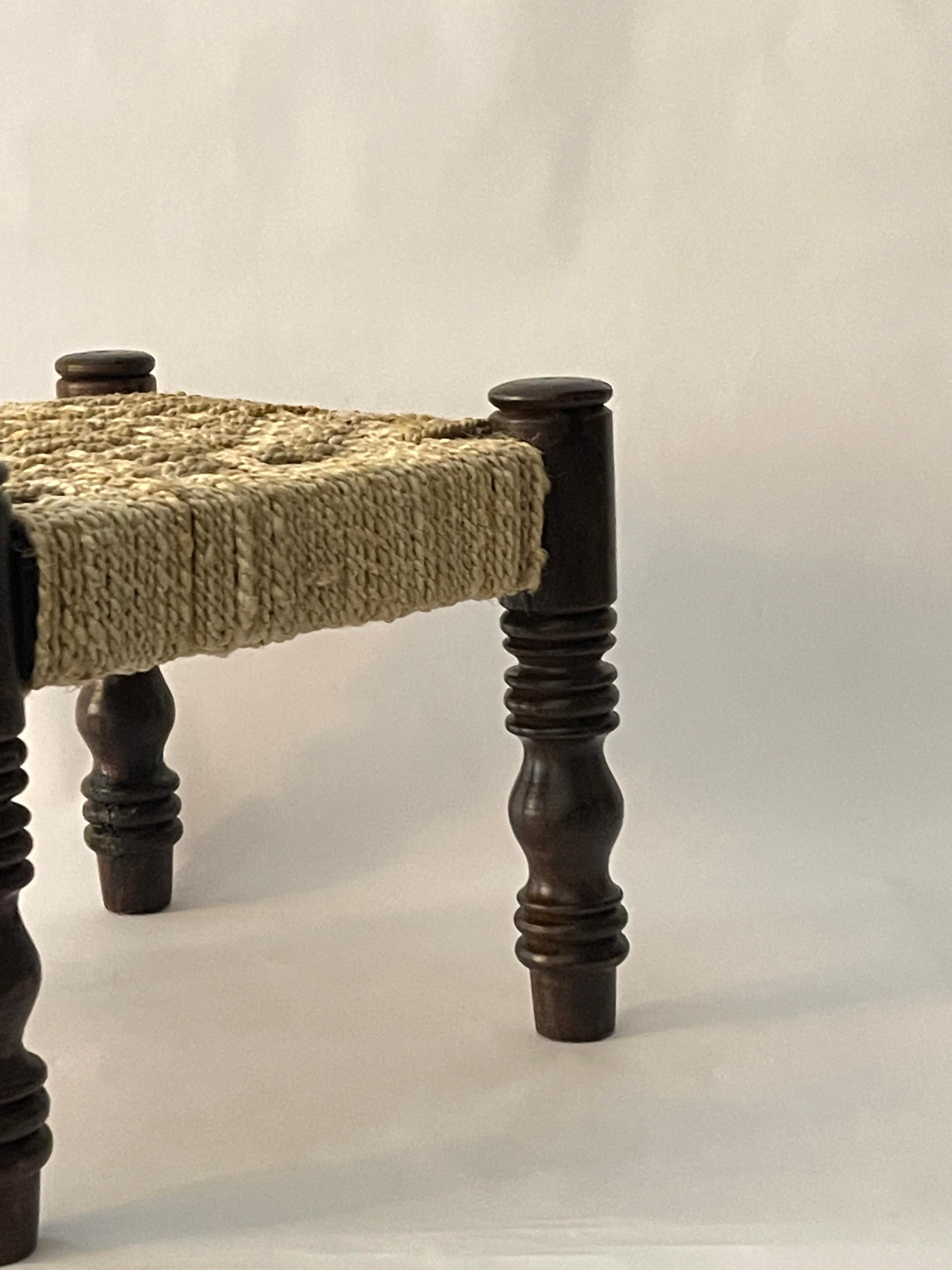20th Century French Woven Mini Stool For Sale 3