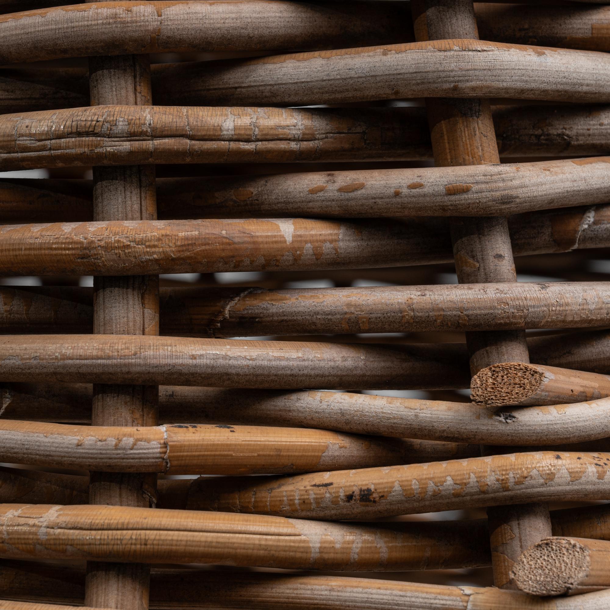 Französische Pendelleuchte aus geflochtenem Rattan in Glockenform des 20. im Angebot 8