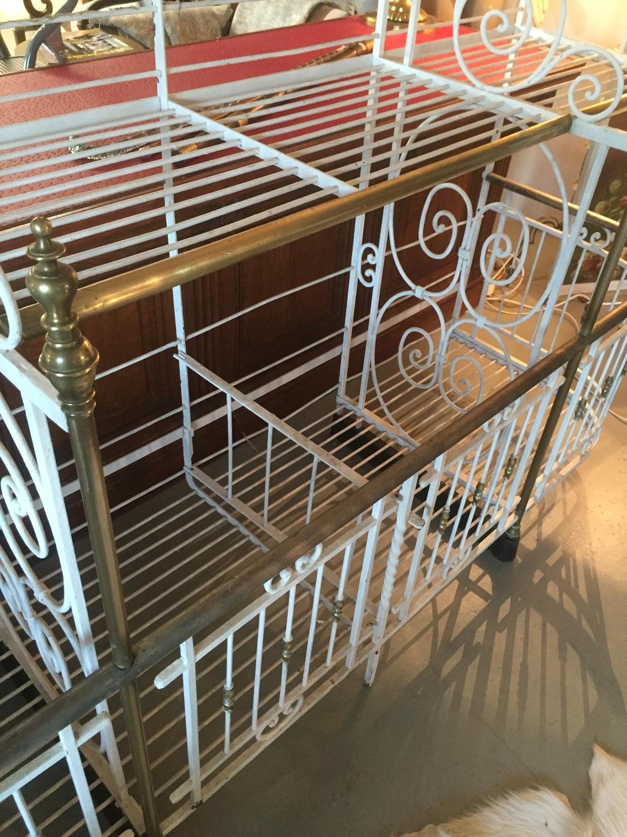 20th Century, French Wrought Iron and Gilted Brass Baker's Rack, 1920s 3