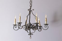 20th Century French Wrought Iron Chandeliers