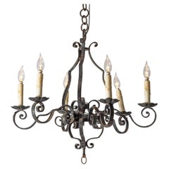 20th Century French Wrought Iron Chandeliers