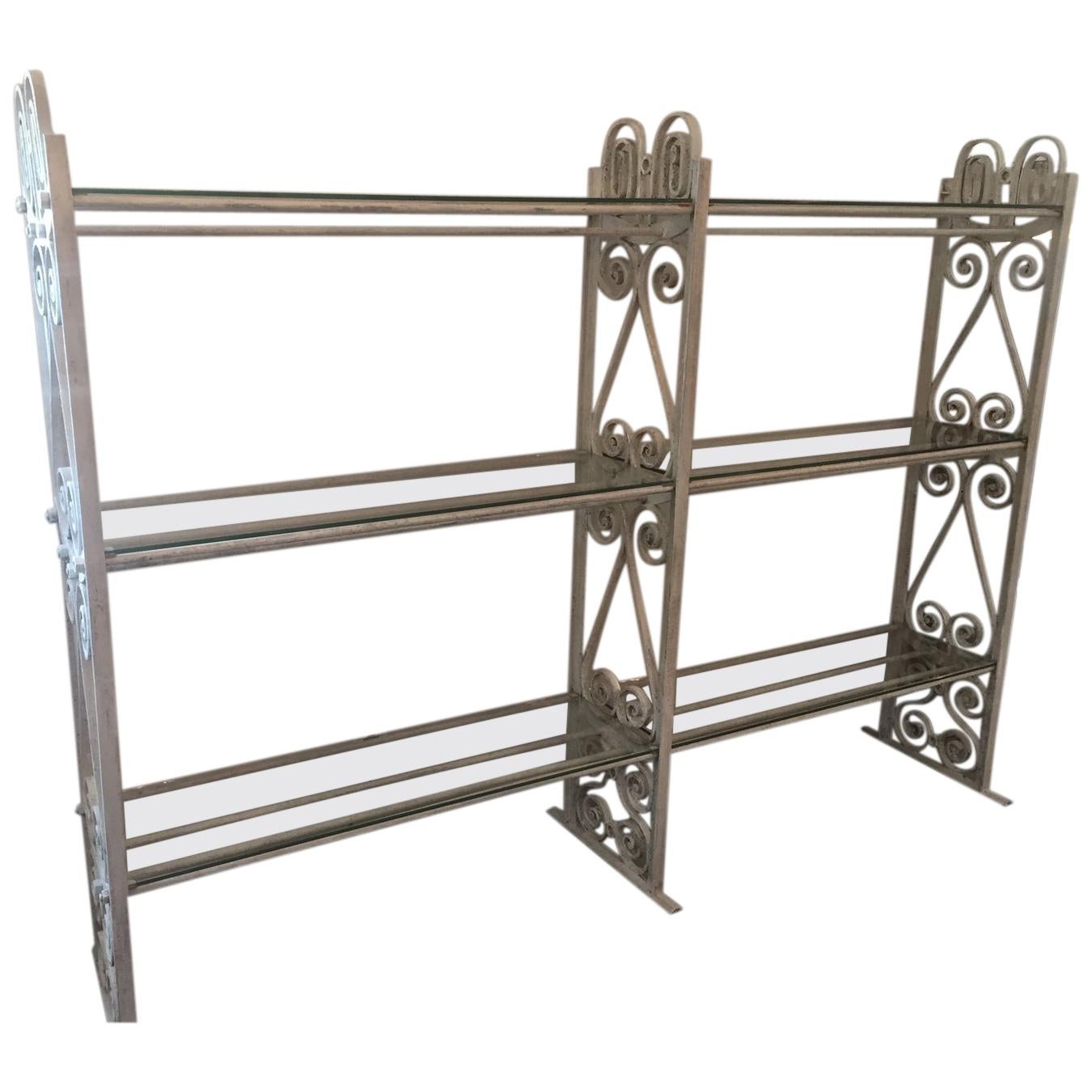 20th Century French Wrought Iron Florist Shelf, 1920s For Sale