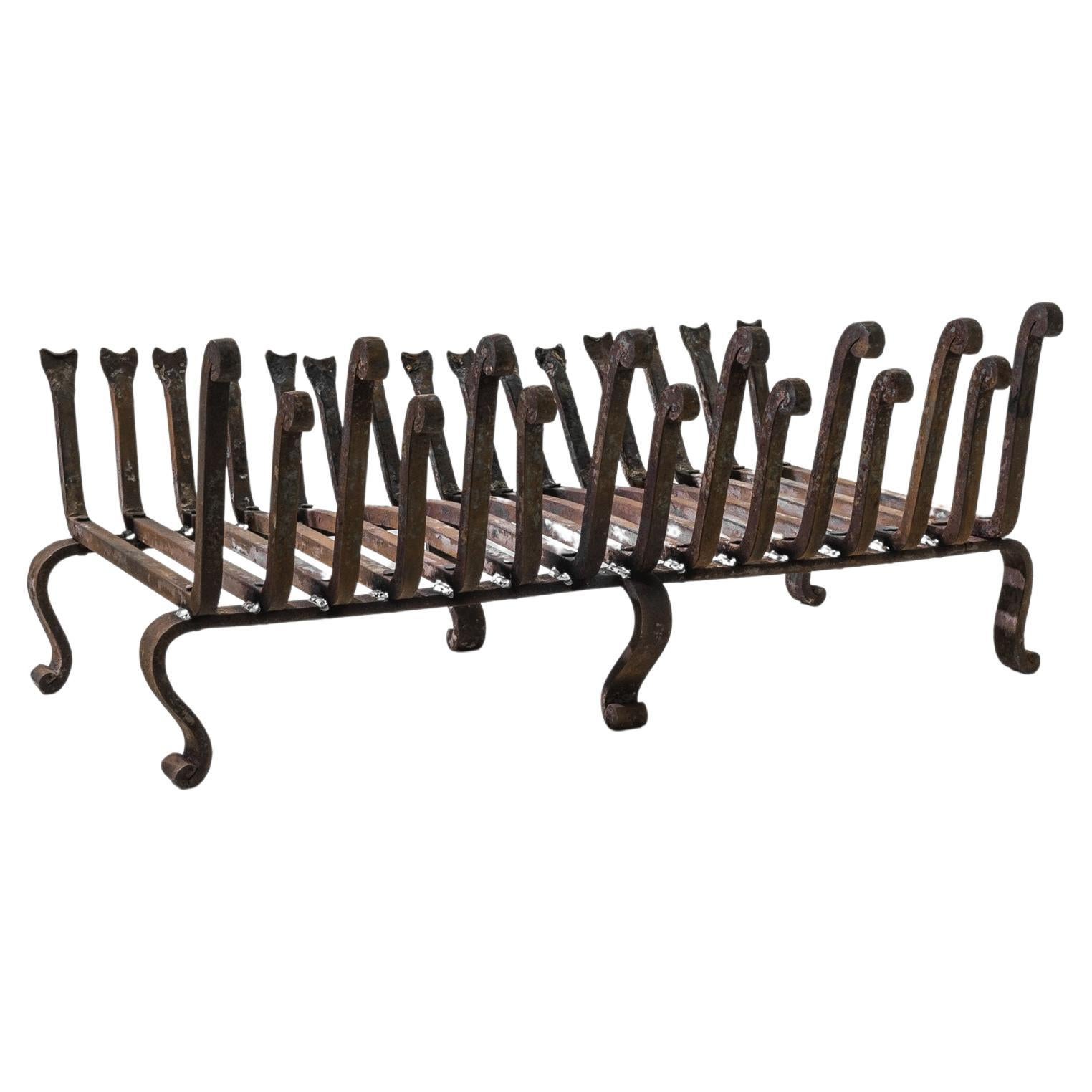 20th Century French Wrought Iron Grate