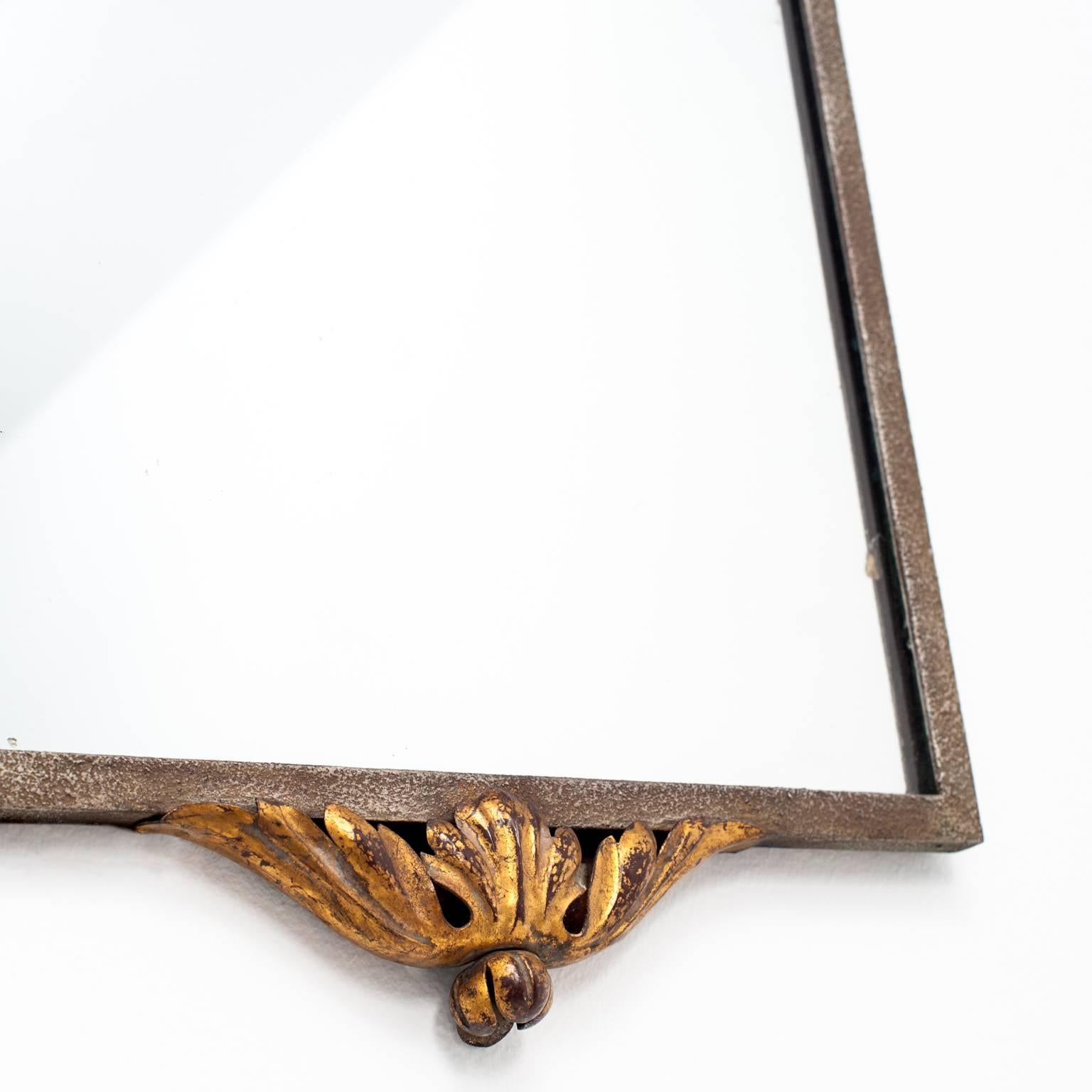 Mid-Century Modern 20th Century French Wrought Iron Mirror