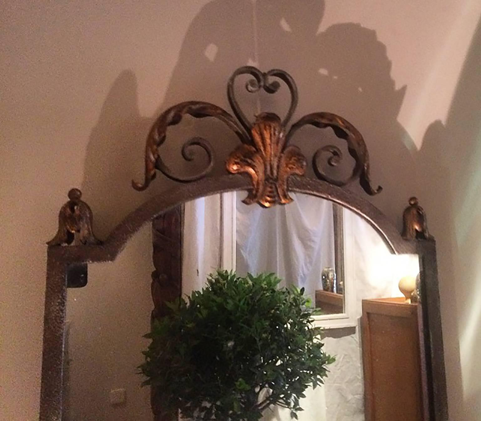 20th Century French Wrought Iron Mirror In Good Condition In Madrid, ES