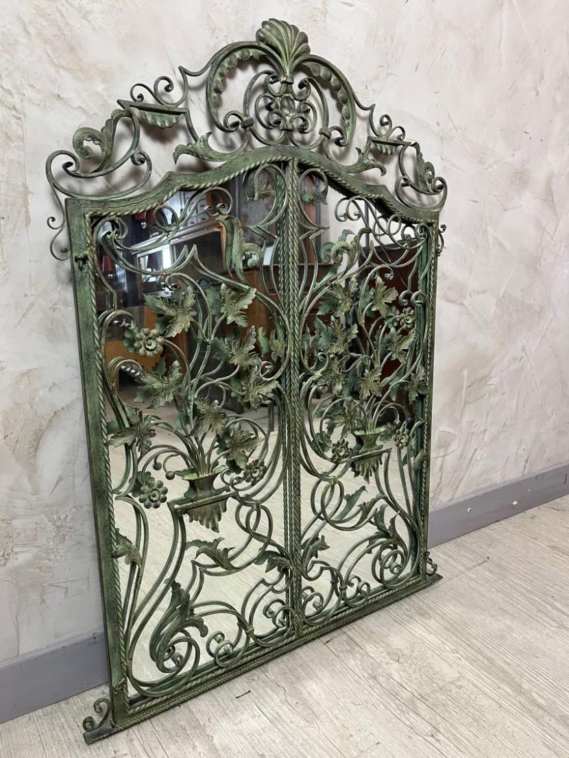 Miroir en fer forgé français du 20e siècle, 1970 Bon état - En vente à LEGNY, FR