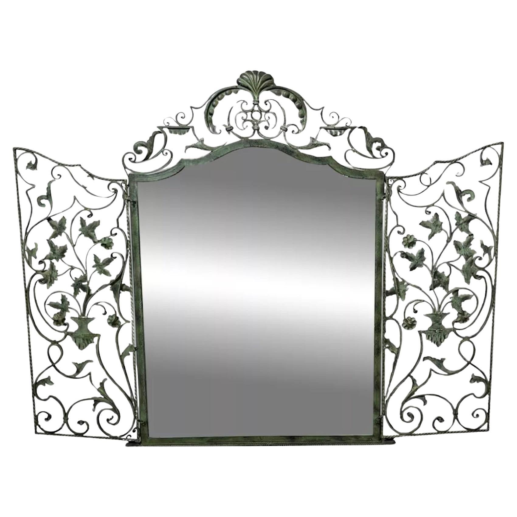 20th century French Wrought Iron Mirror, 1970s