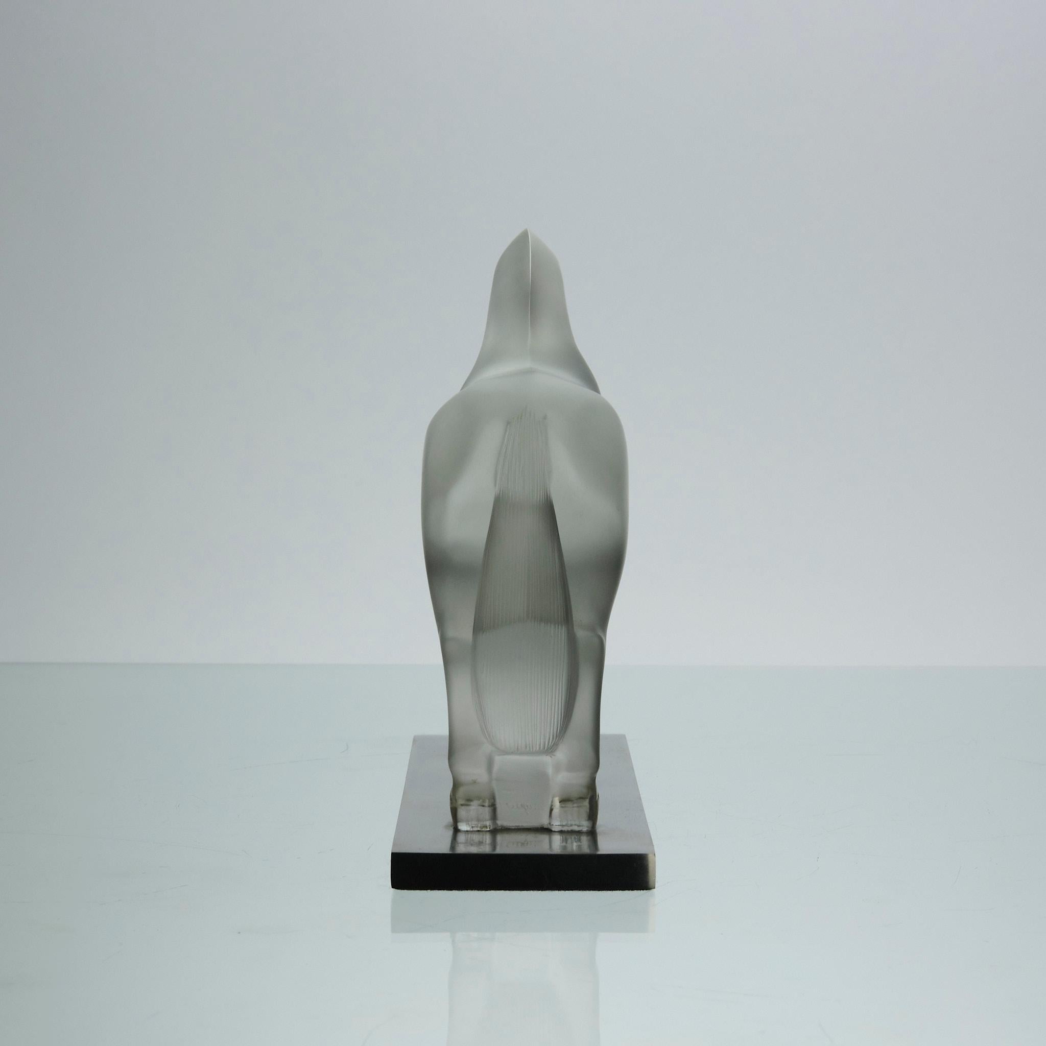 20th Century Frosted Glass Sculpture entitled 