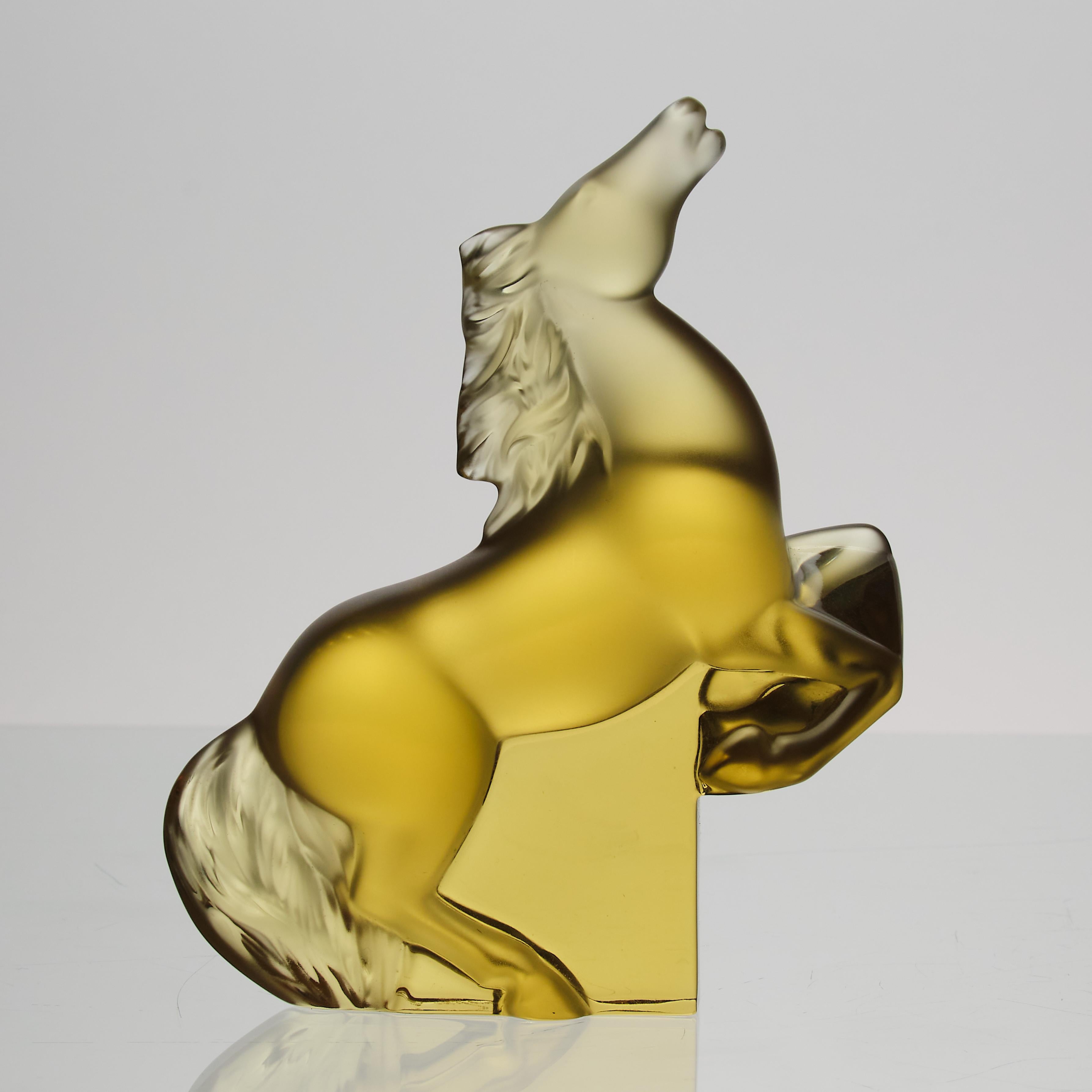 Moderne Sculpture en verre dépoli du 20e siècle intitulée 