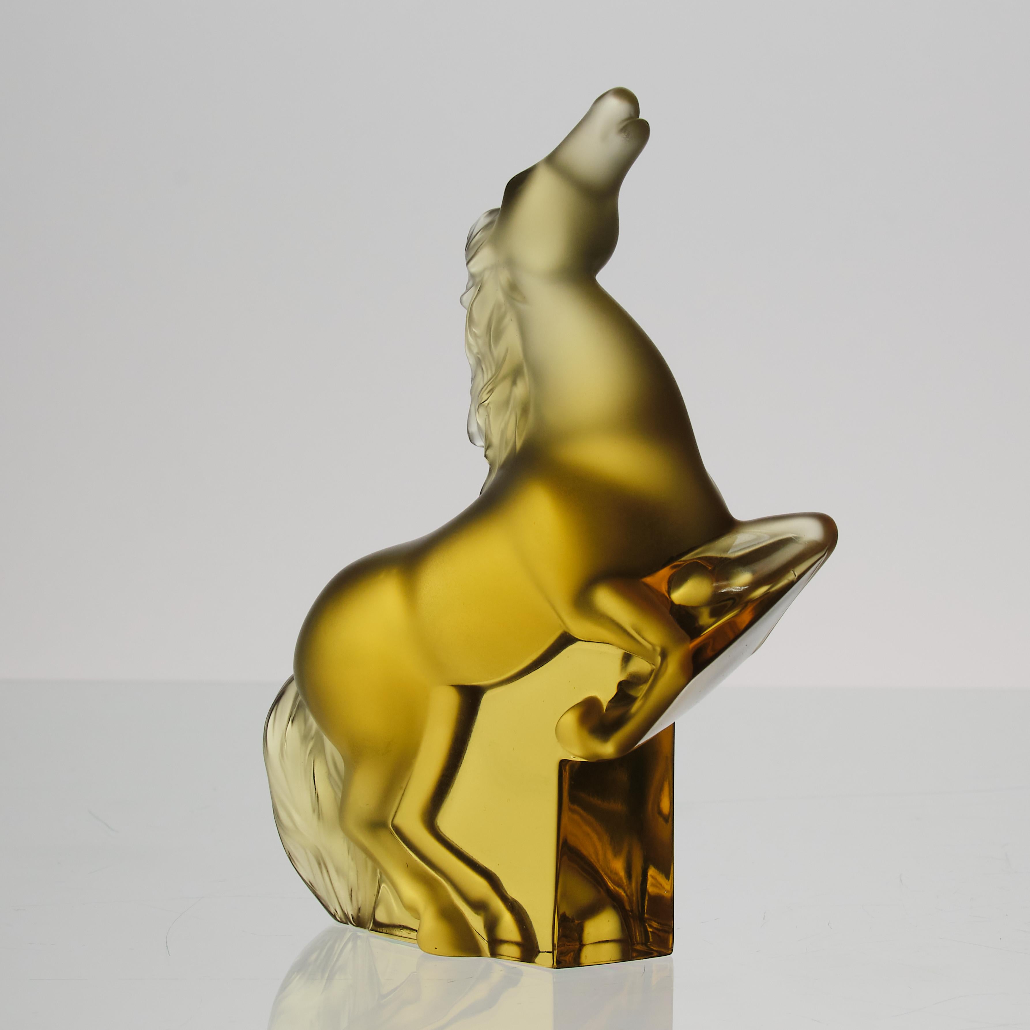 Français Sculpture en verre dépoli du 20e siècle intitulée 