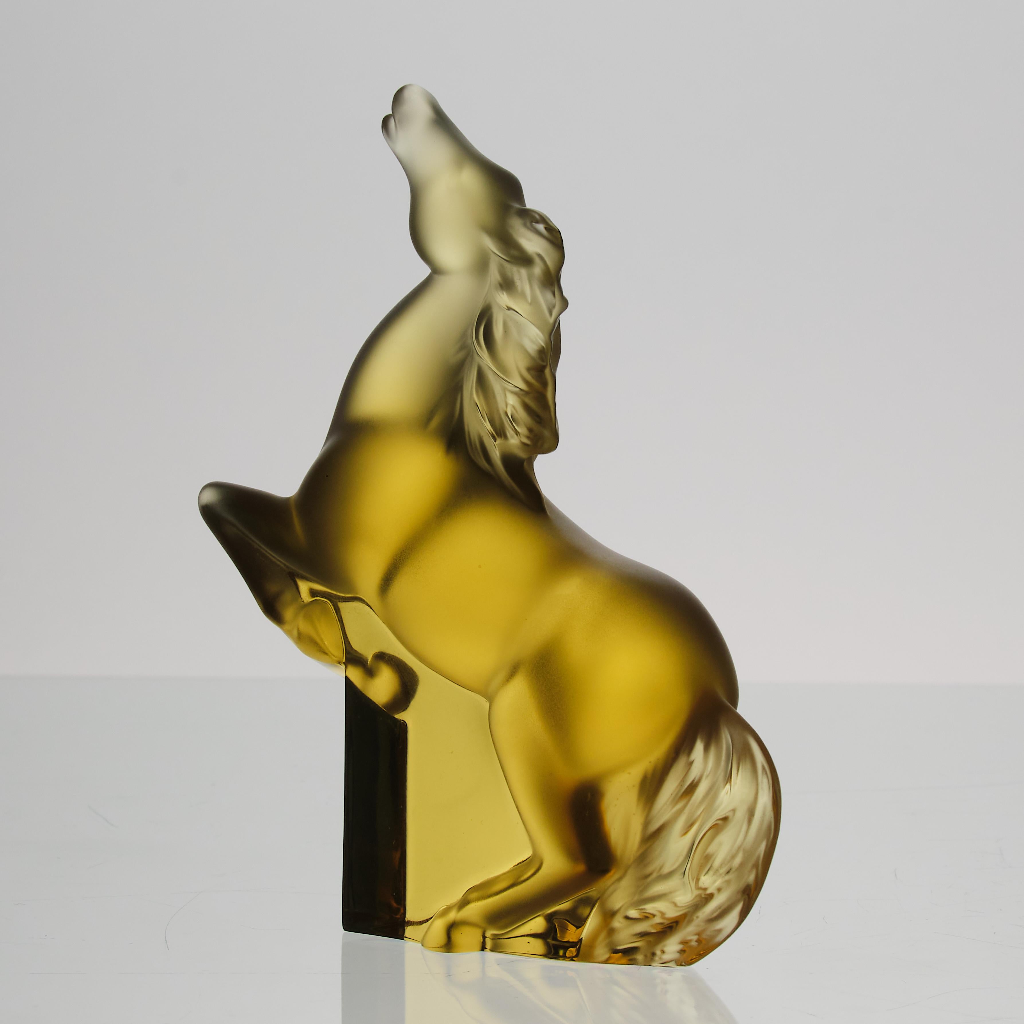 Verre Sculpture en verre dépoli du 20e siècle intitulée 