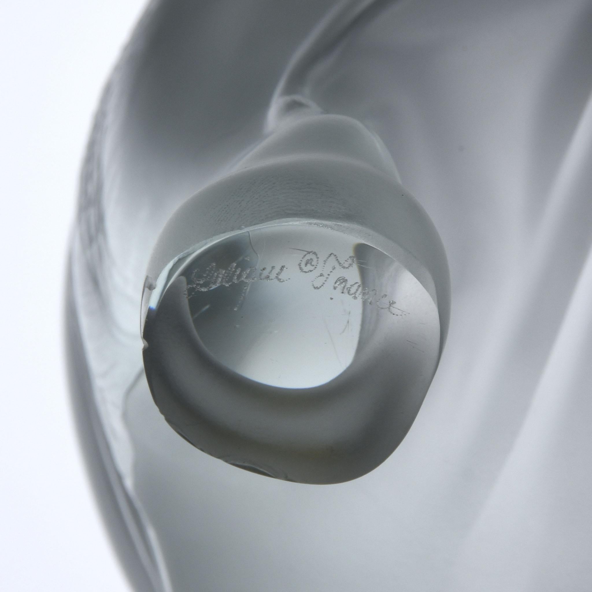 20th Century Frosted Glass Sculpture entitled 