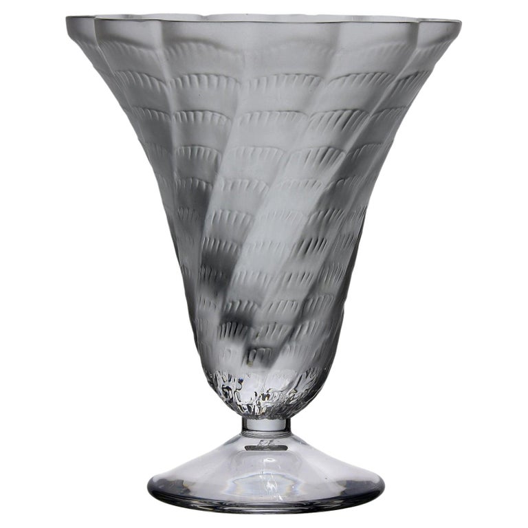 20th Century Frosted Glass Vase entitled Vase" by Marc Lalique