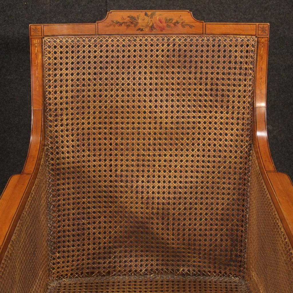 20th Century Fruitwood and Cane English Armchair Chair, 1930 6